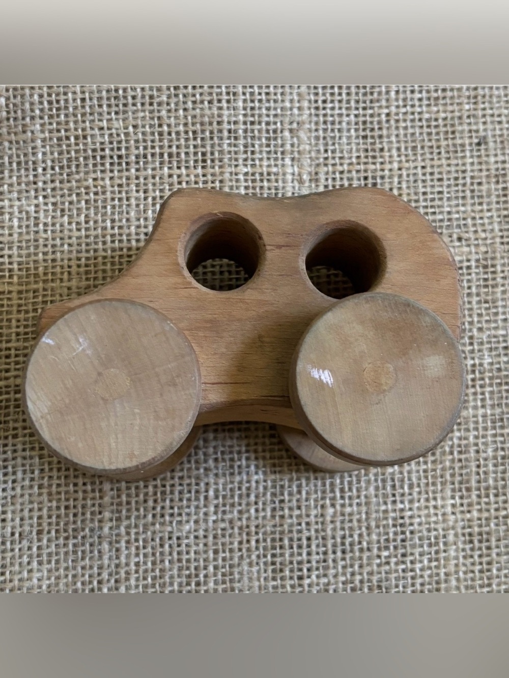 Vintage Hand Crafted Toy Wood Car Handmade Good For Painting Craft Project READ